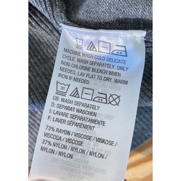 NEW Belle By Kim Gravel Feather Knit Butterfly Sleeve Sweater Medium Gray - Picture 4 of 8